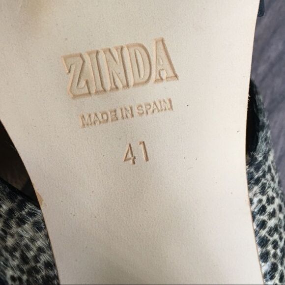 ZINDA Spain Zebra Print Heels Black Tan 41 - Picture 7 of 7